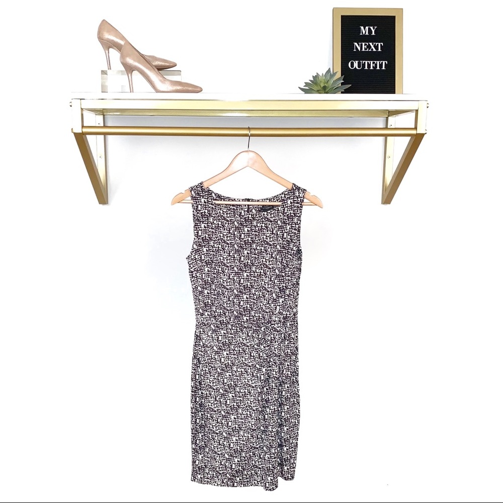 Ann Taylor Black And White Print Knit Dress